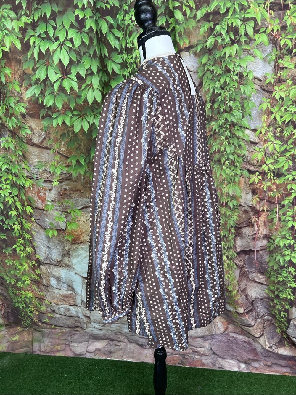 NWT MABEL Brown Patterned Prairie Dress, M - Picture 7 of 13